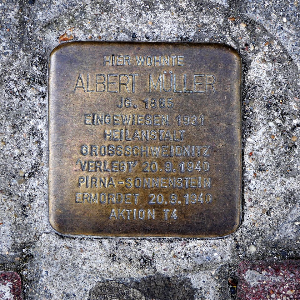 Stolperstein für Albert Müller, Goldbachstrasse 59, Zittau