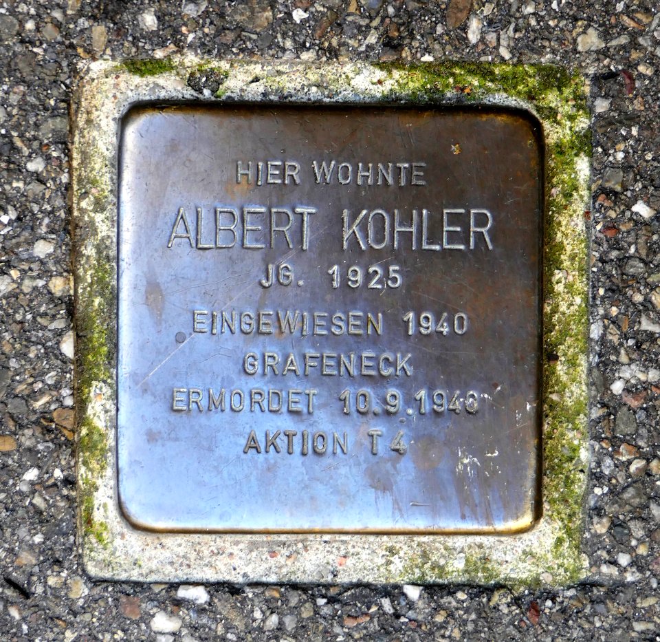 Stolperstein für Albert Kohler, Neue Straße 14, Schorndorf (2)