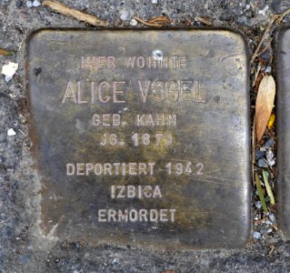 Stolperstein für Alice Vogel, Felix-Dahn-Straße 73, Degerloch, Stuttgart