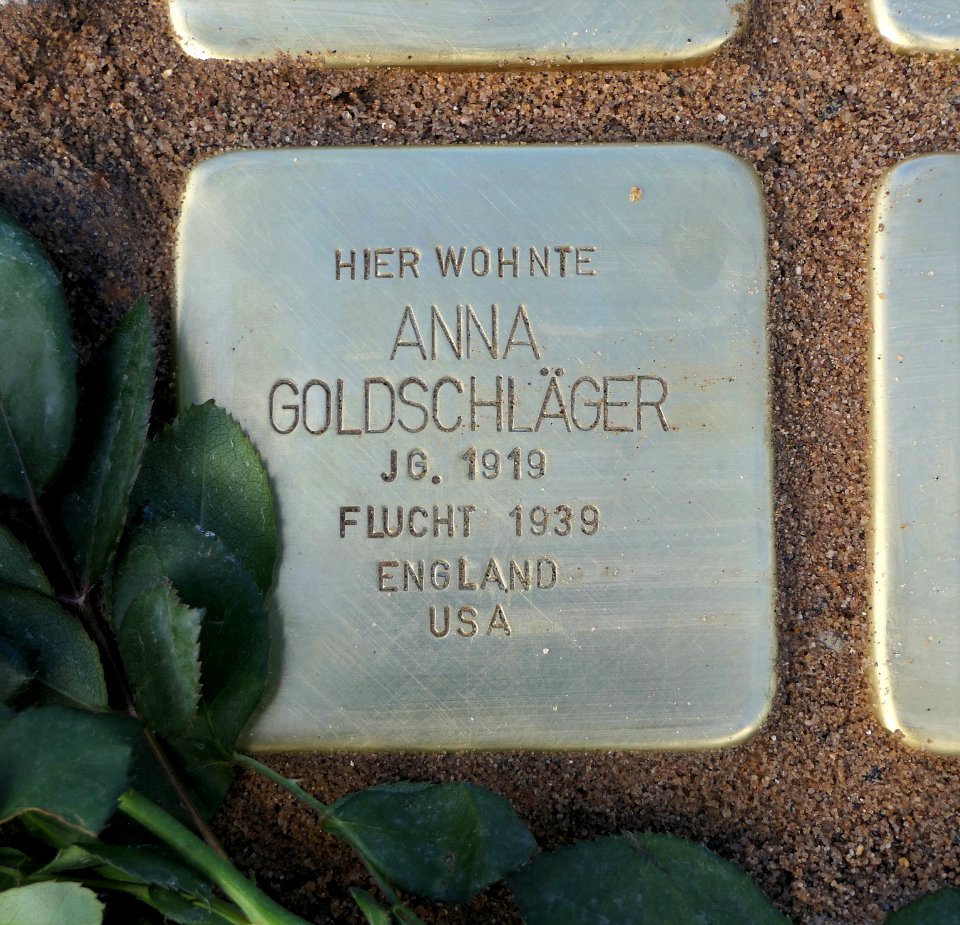 Stolperstein für Anna Goldschläger, Brühlscher Garten 1, Dresden