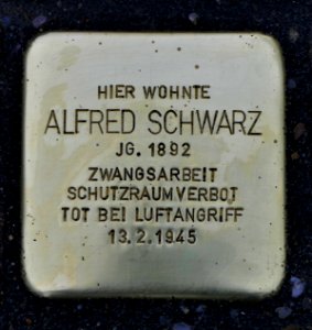 Stolperstein für Alfred Schwarz, Georgplatz, Dresden (1)