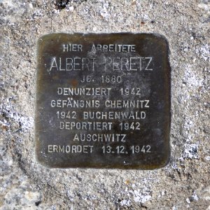Stolperstein für Albert Peretz, Elsasser Strasse 8, Chemnitz