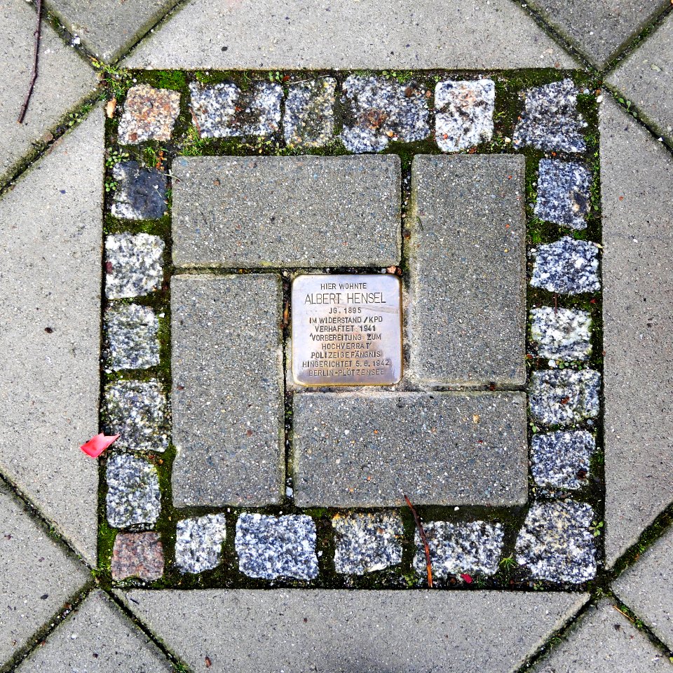 Stolperstein für Albert Hensel, Volkersdorfer Strasse 3, Dresden (2)