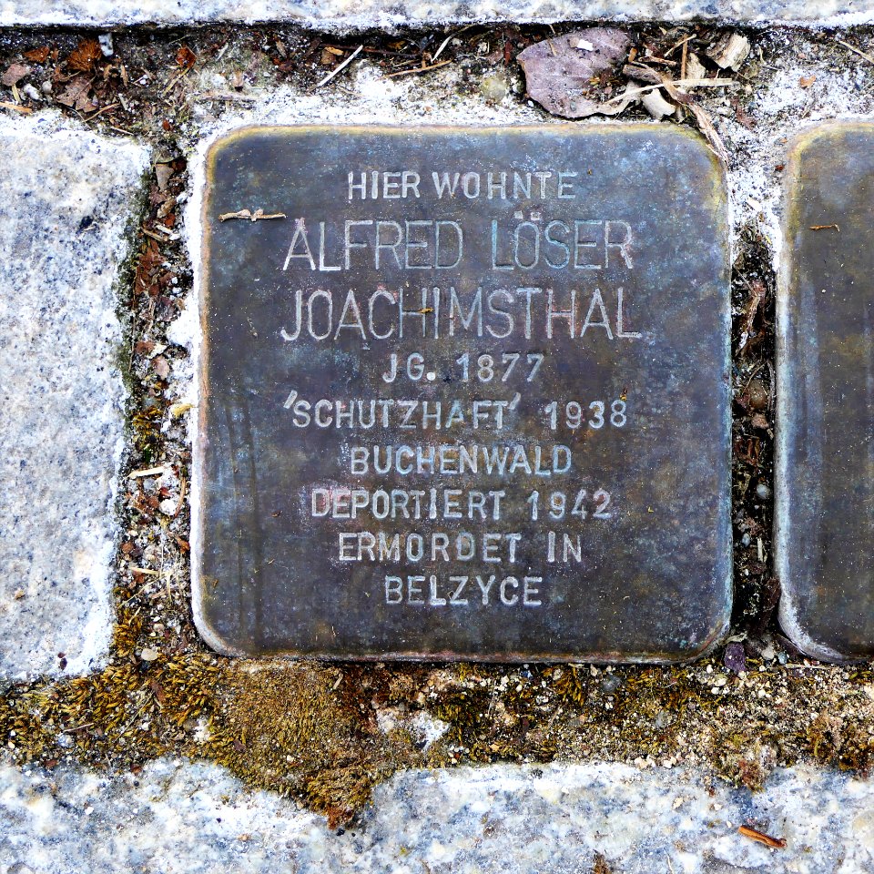Stolperstein für Alfred Löser Joachimsthal, Heinrich-Beck-Strasse 47, Chemnitz