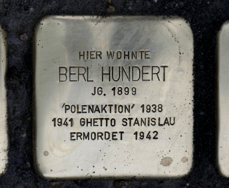 Stolperstein für Berl Hundert, Seestraße 7, Dresden