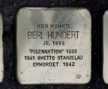 Stolperstein für Berl Hundert, Seestraße 7, Dresden