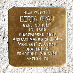 Stolperstein für Berta Grau, Schmidener Strasse 152, Bad Cannstatt, Stuttgart