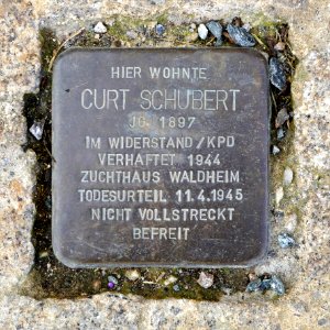 Stolperstein für Curt Schubert, Münchner Strasse 31, Chemnitz (2)