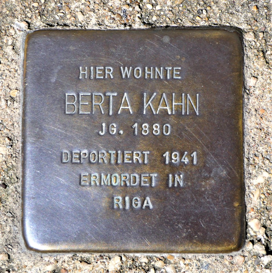 Stolperstein für Berta Kahn, Ludwigsburger Strasse 45, Waiblingen (2)