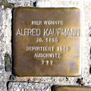 Stolperstein für Alfred Kaufmann, Hallstrasse 28, Bad Cannstatt, Stuttgart