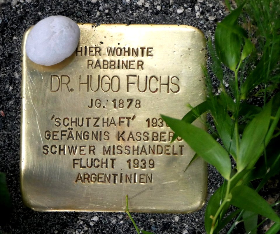 Stolperstein für Dr. Hugo Fuchs, Agricolastrasse 15, Chemnitz (2)