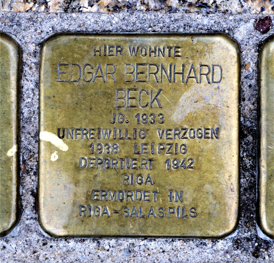 Stolperstein für Edgar Bernhard Beck, Rudolf-Krahl-Straße 32, Chemnitz