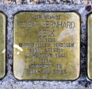 Stolperstein für Edgar Bernhard Beck, Rudolf-Krahl-Straße 32, Chemnitz