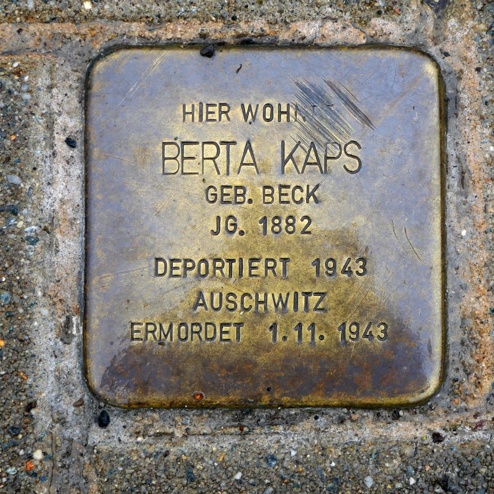 Stolperstein für Berta Kaps, Schweizer Strasse Ecke Kaitzer Strasse, Dresden (1)