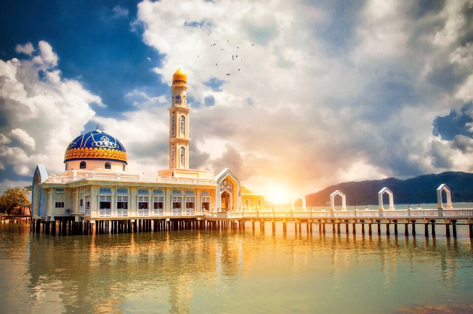 Mosque building landscape