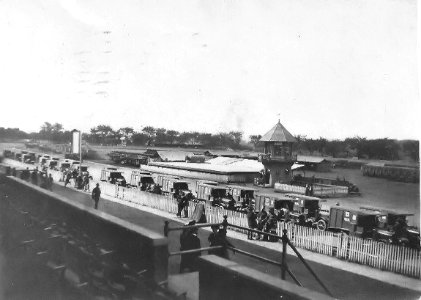 1918 - Camp Crane - Ambulances Parked on Racetrack