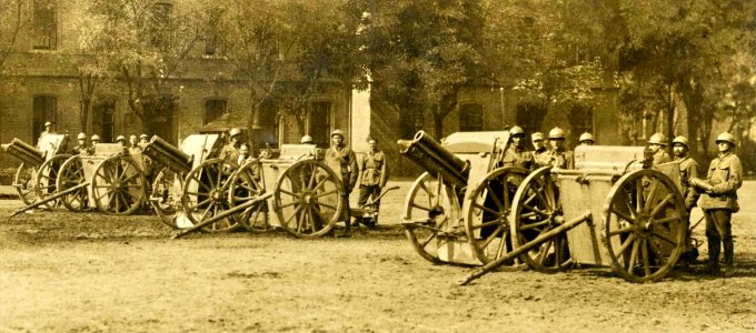 1919 - Obuziere Krupp de 105 mm din Regimentul 8 Obuziere