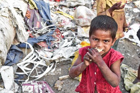 Girl poor slums photo