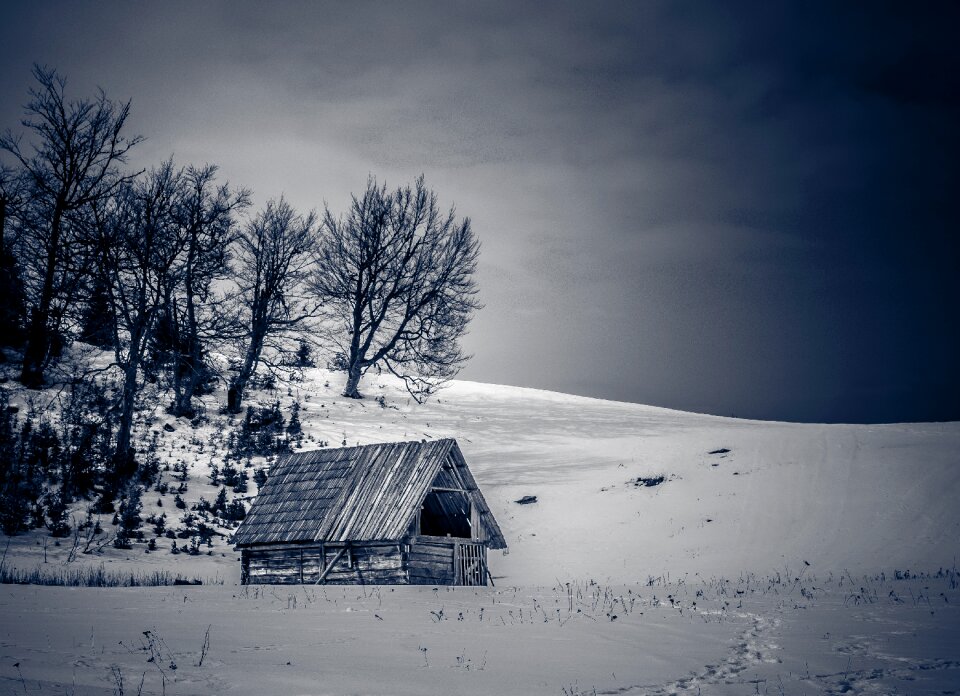 Frozen shack landscape