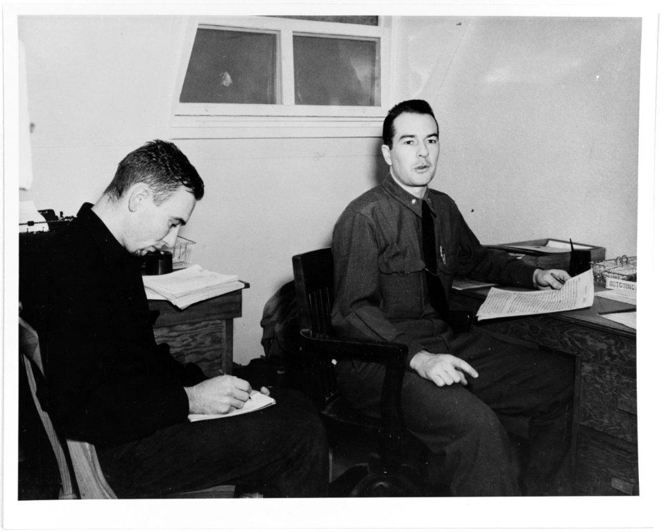 80-G-201596 - Taking dictation, NAS Adak (1943)