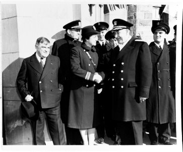 80-G-23754 - Commissioning ceremonies for Hunter College (February 1943)