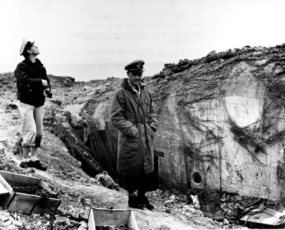 80-G-235595 - Inspecting bombardment damage, Normandy (June 1944)