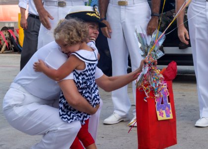 A daughter greets her mother after USNS Mercy returns to Naval Base San Diego. (21246024724)
