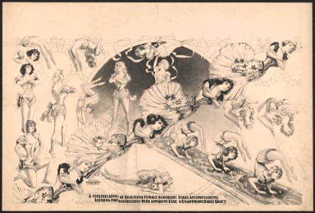 A constellation of beautiful female acrobatic stars accomplishing seeming impossibilities with apparent ease and unapproachable grace LCCN2018647627