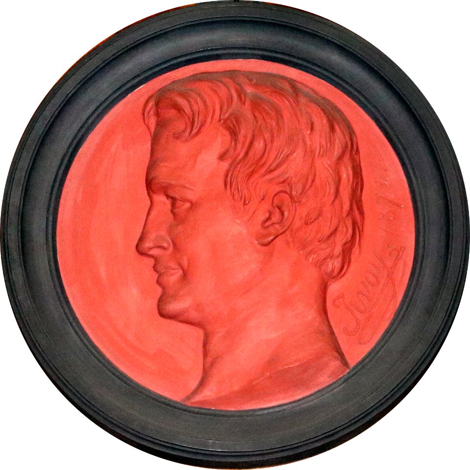 A de Humboldt, médaillon en terre cuite de Aimé Charles Irvoy, 1871
