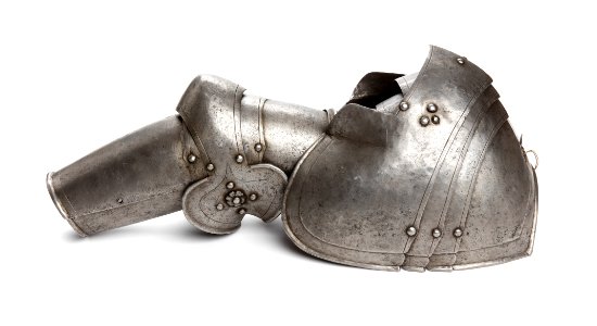 Armskena och axelstycke till rustning, 1600-tal - Livrustkammaren - 106466