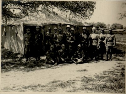 Armkmdt.Exz.Essad Pascha m.Gefolge b.Inspizierung d.Batterie Hptm.Manouschek u.Mjr.Wendt Kmdt.d.schw.Art.d.5.Ossm.Armee. (BildID 15546801)