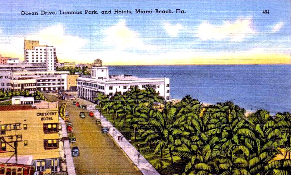 Army Air Forces - Postcard - Miami Beach Training Center - -Ocean Drive Lummus Park and Hotels