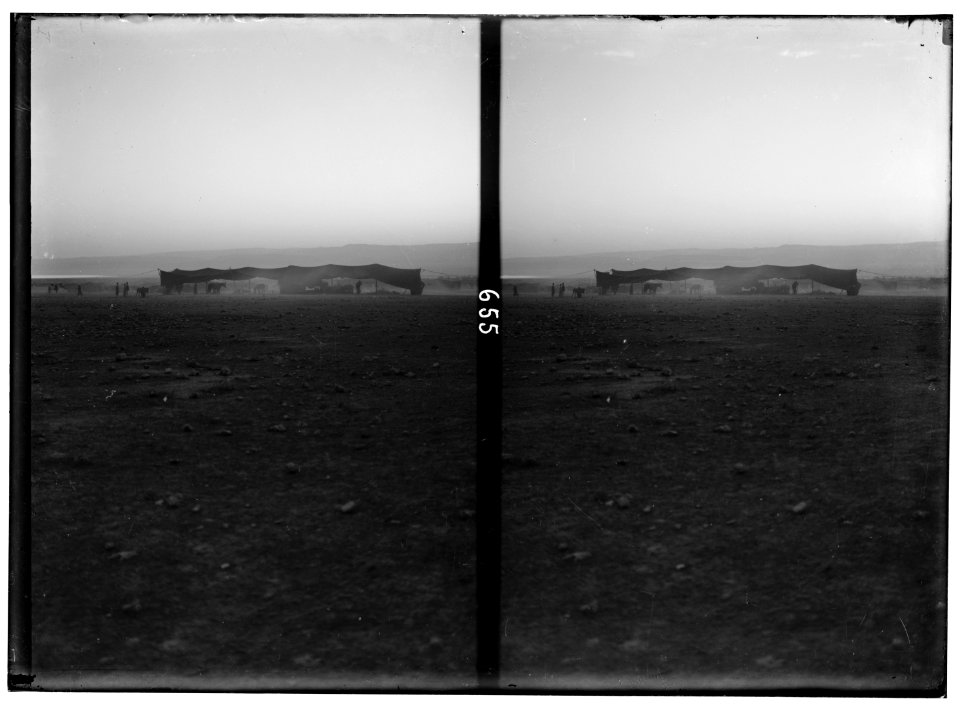 Bedouin wedding series. Sunset over Bedouin camp in Moab LOC matpc.01344