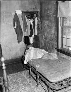 Bedroom in home of the Elige Hicks. Southern Coal Corporation, Bradshaw Mine, Bradshaw, McDowell County, West Virginia. - NARA - 541039