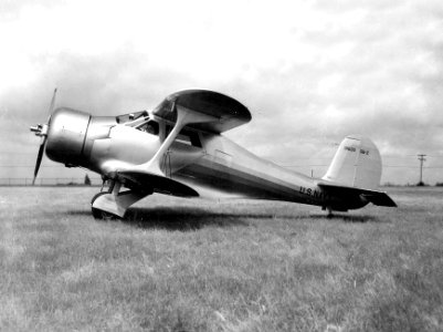 Beechcraft GB-2 Traveller parked on grass, circa 1942 (NNAM.2011.003.092.002)