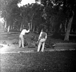 C35f340. Trabajando en un camino del Parque Urbano