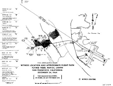 CAB Accident Report, Flying Tiger Line Flight 282 - Witness Locations