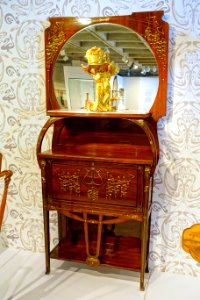 Cabinet by Carlo Zen, Italy, 1902, mahogany, mother-of-pearl, silver and brass inlay - Montreal Museum of Fine Arts - Montreal, Canada - DSC09287 photo