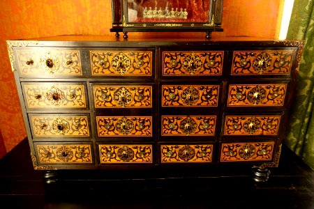 Cabinet, Goa, Portuguese India, 17th century AD, ebony, teak, other woods - Museo Nacional de Artes Decorativas - Madrid, Spain - DSC07916 photo