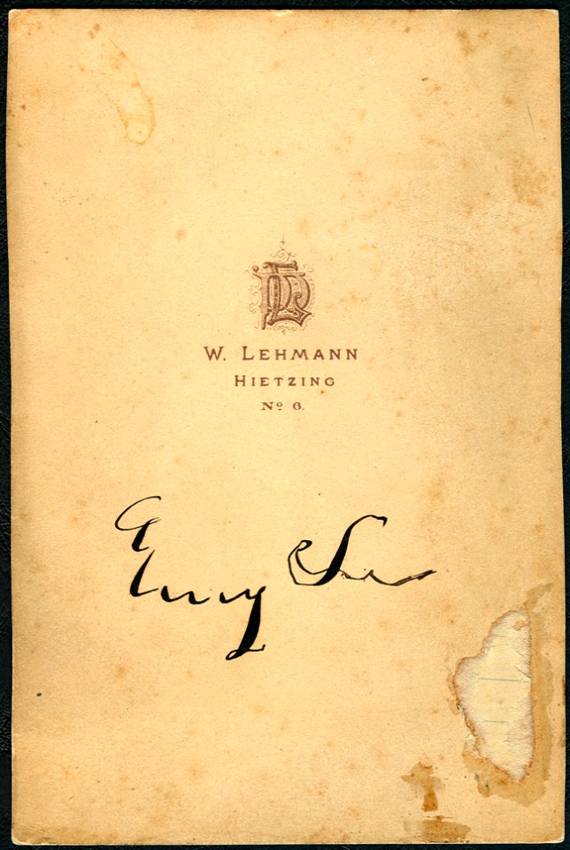 Cabinet Portrait Wilhelm Lehmann Hitzing No. 6 Porträt König Georg V. von Hannover, Adresseite mit vorgedrucktem Monogramm und handschriftlicher Signatur