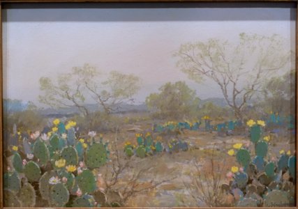 Cacti in Bloom, San Antonio, Texas, by Julian Onderdonk, 1921, pastel on board - Harry Ransom Center - University of Texas at Austin - DSC08489