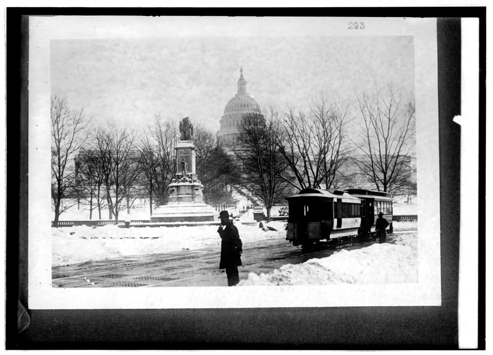 Capitol & Peace monument snow LCCN2016821020