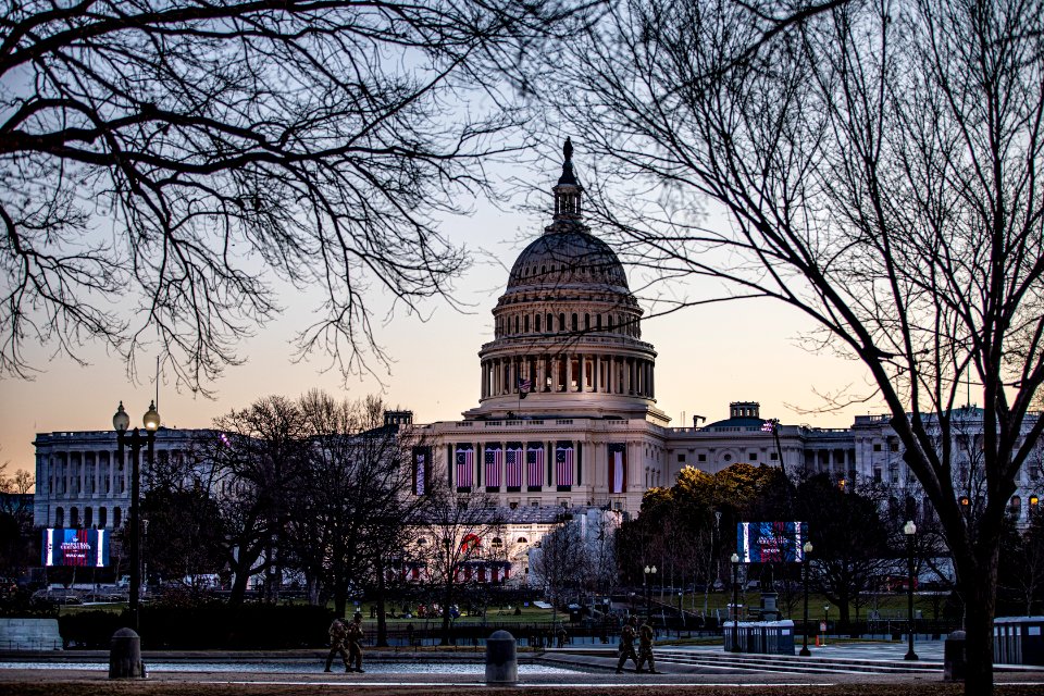 Capitol Building January 20, 2021 prior to Biden Inauguration