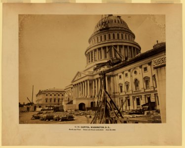 Capitol, Washington, D.C., north-east view. Dome and front unfinished, June 28, 1863. LCCN2004680121 photo