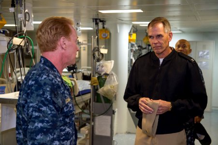 Capt David O. Bynum, chaplain, U.S. Pacific Fleet, tours USS Bonhomme Richard (LHD 6) 170214-N-XK809-232