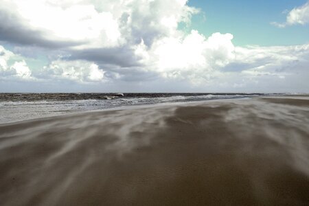Clouds sand beach north sea