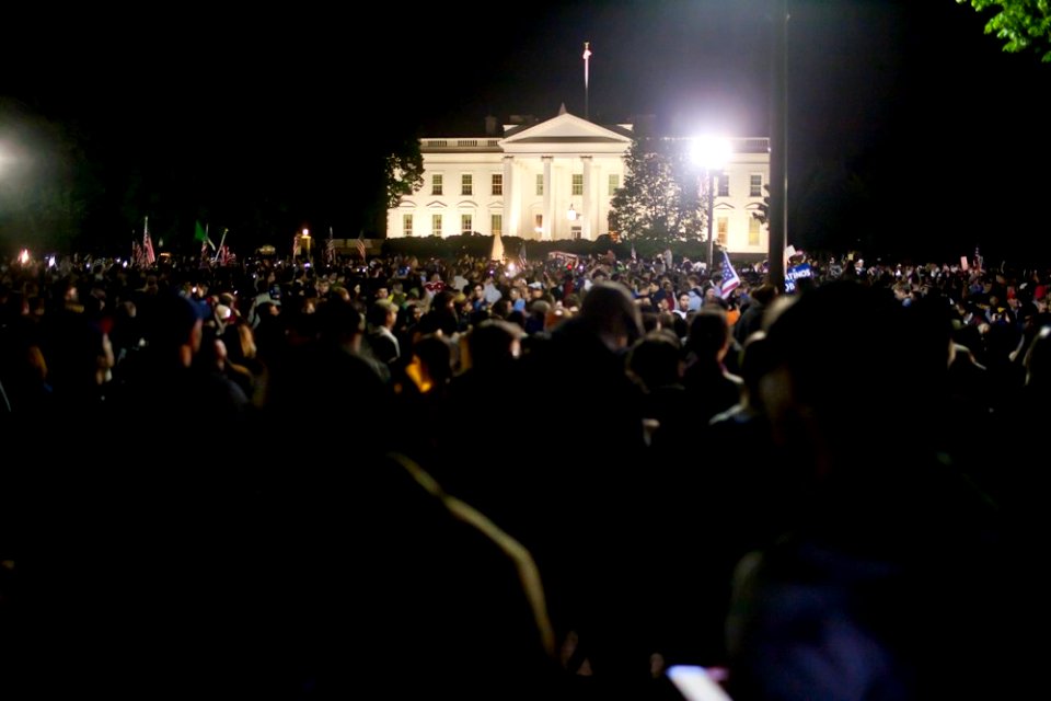 Celebration outside of the White House following the announcement of Osama Bin Laden's death