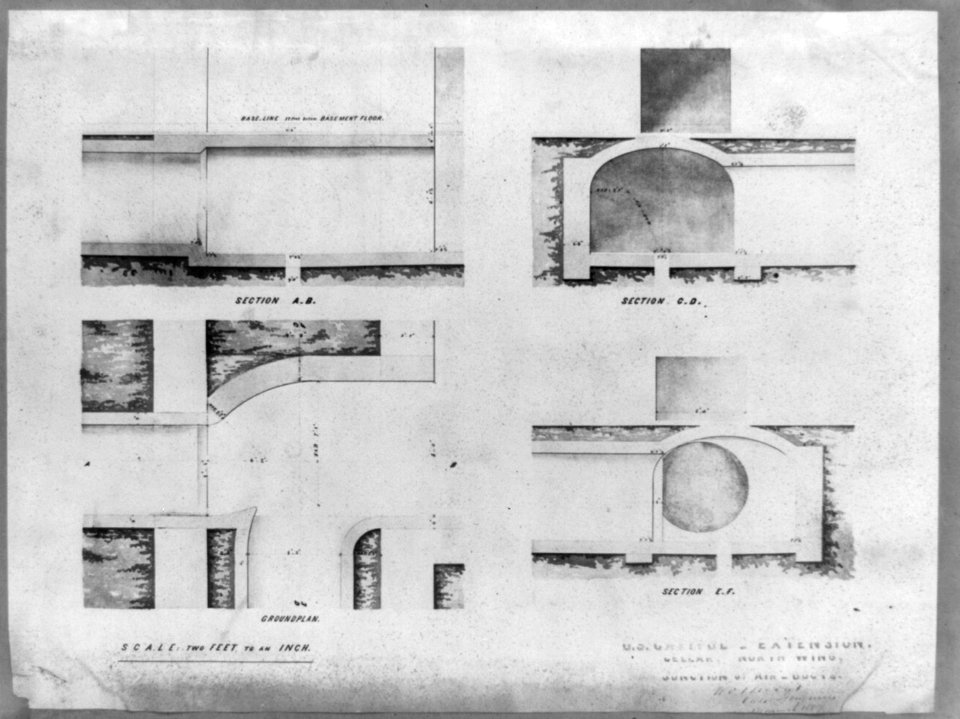 Cellar, north wing, junction of air-ducts LCCN2002717732