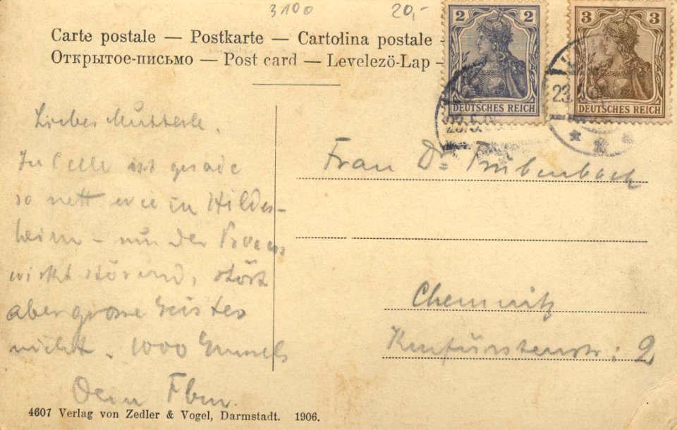 Celle, Niedersachsen - Ecke Poststraße (back) (Zeno Ansichtskarten)