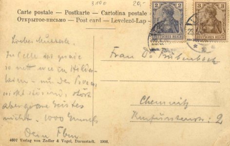 Celle, Niedersachsen - Ecke Poststraße (back) (Zeno Ansichtskarten)